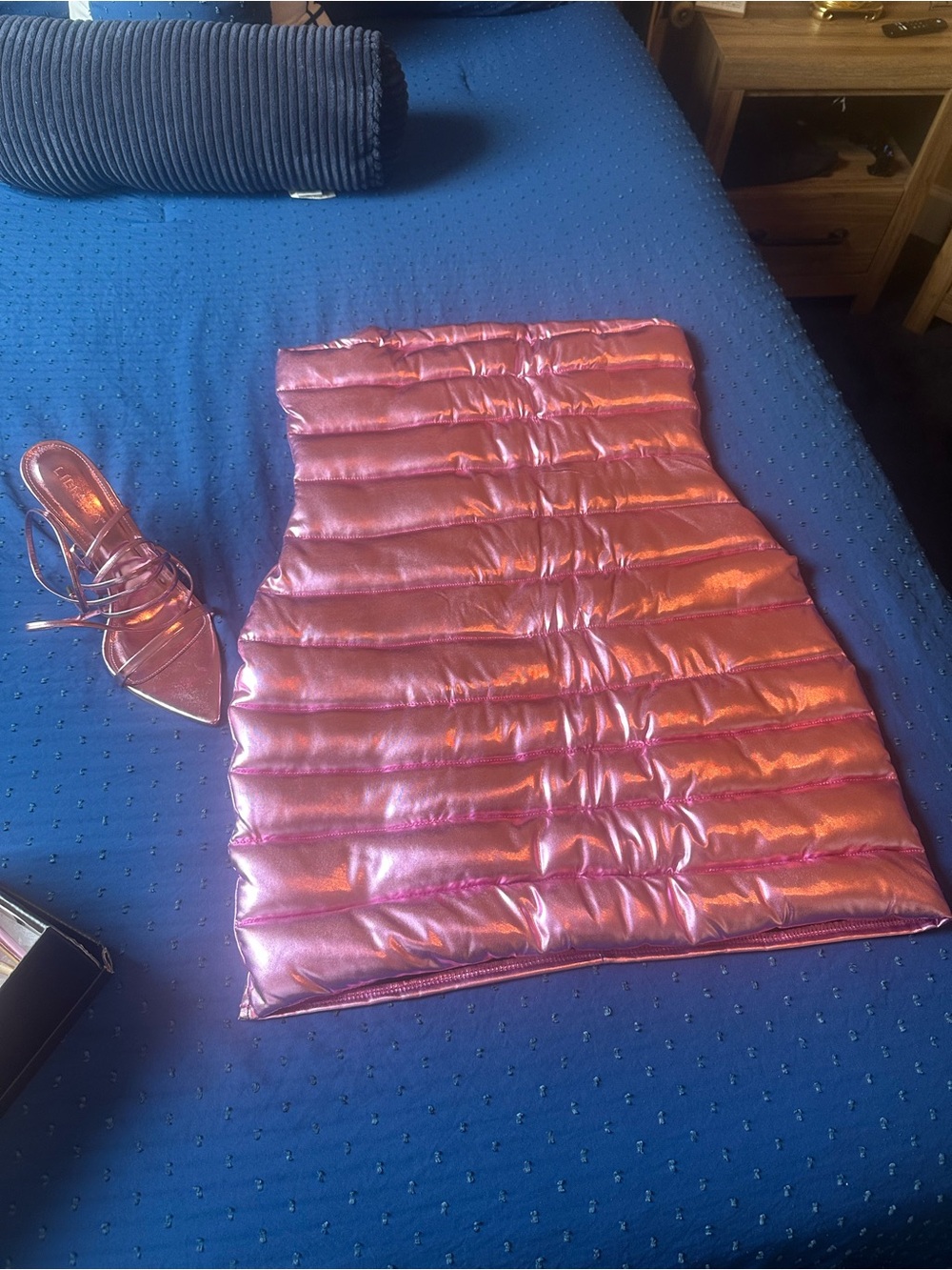 Iridescent Pink bubble Mini dress